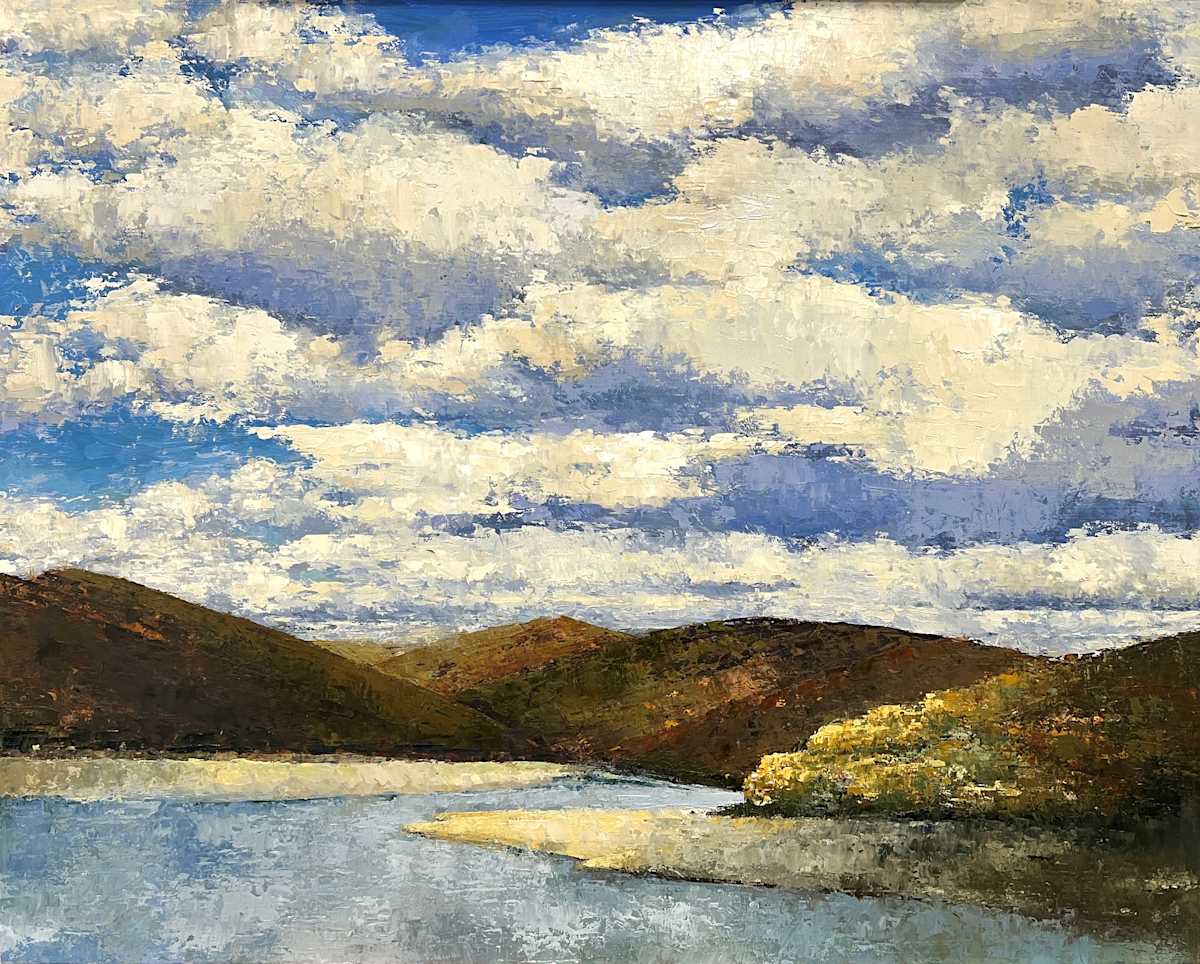 From the Opposite Shore, Cannonsville Reservoir by Pat DeLuca  Image: From the Opposite Shore – Cannonsville Reservoir captures the play of light and clouds over the quiet waters of Cannonsville Reservoir mid-fall. A timeless autumn landscape painted in rich, textured oils using palette knives. Prints are available for this painting. 

Limited edition signed archival  Giclèe prints are available on my website.