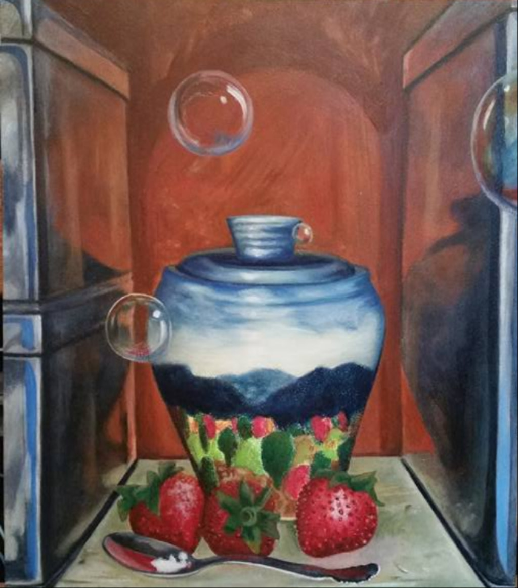 Strawberries and sugar by David Heatwole 