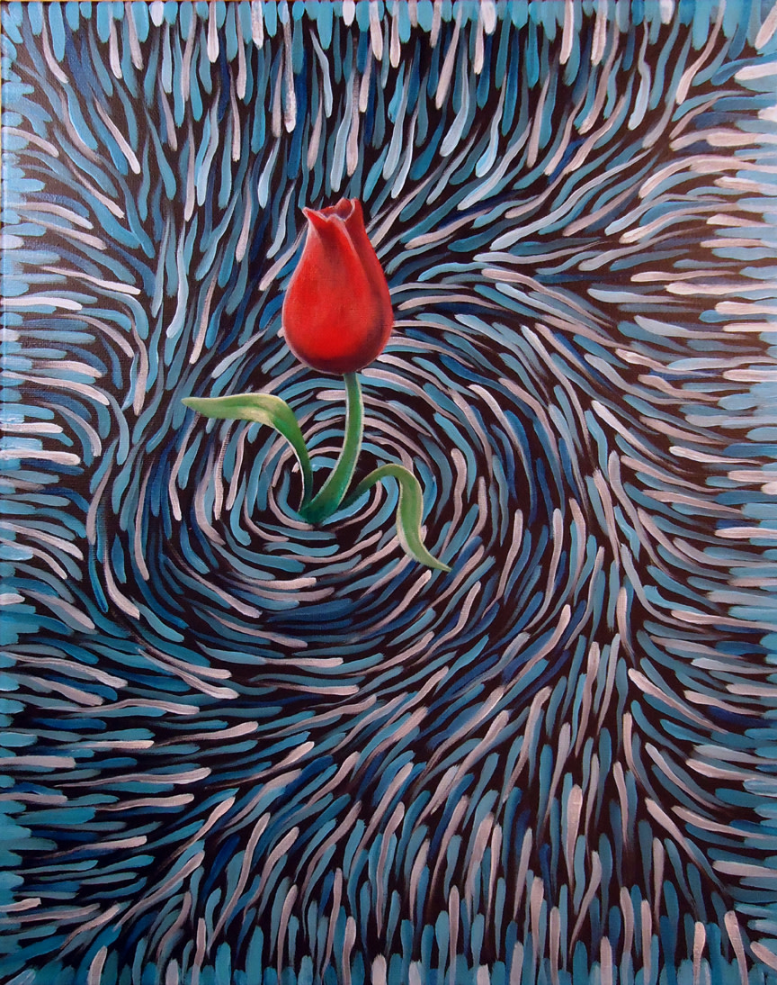 A Tulip Emerges by David Heatwole 