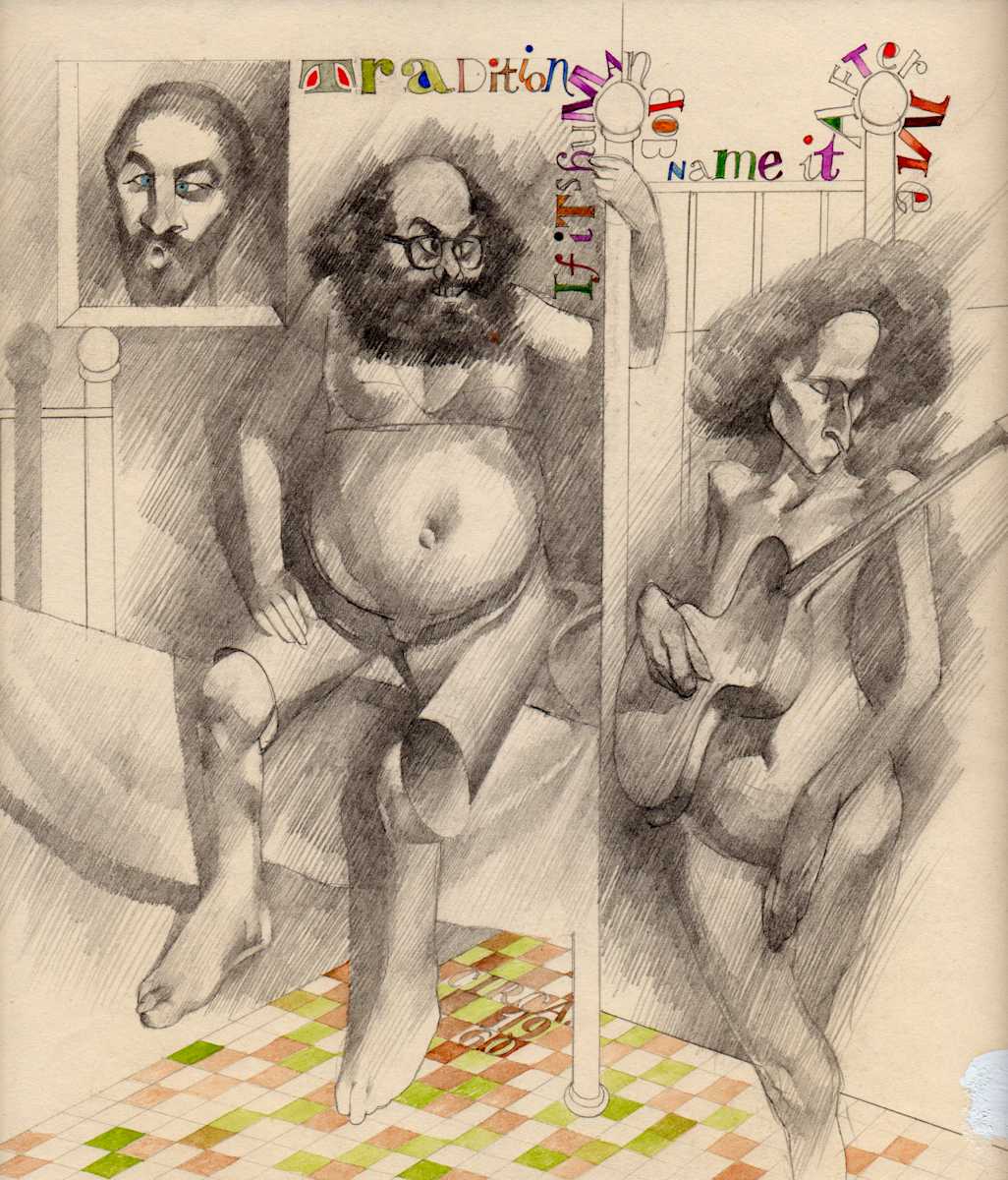 Ginsberg & Dylan - graphite by Edward Henrion, Image 1.