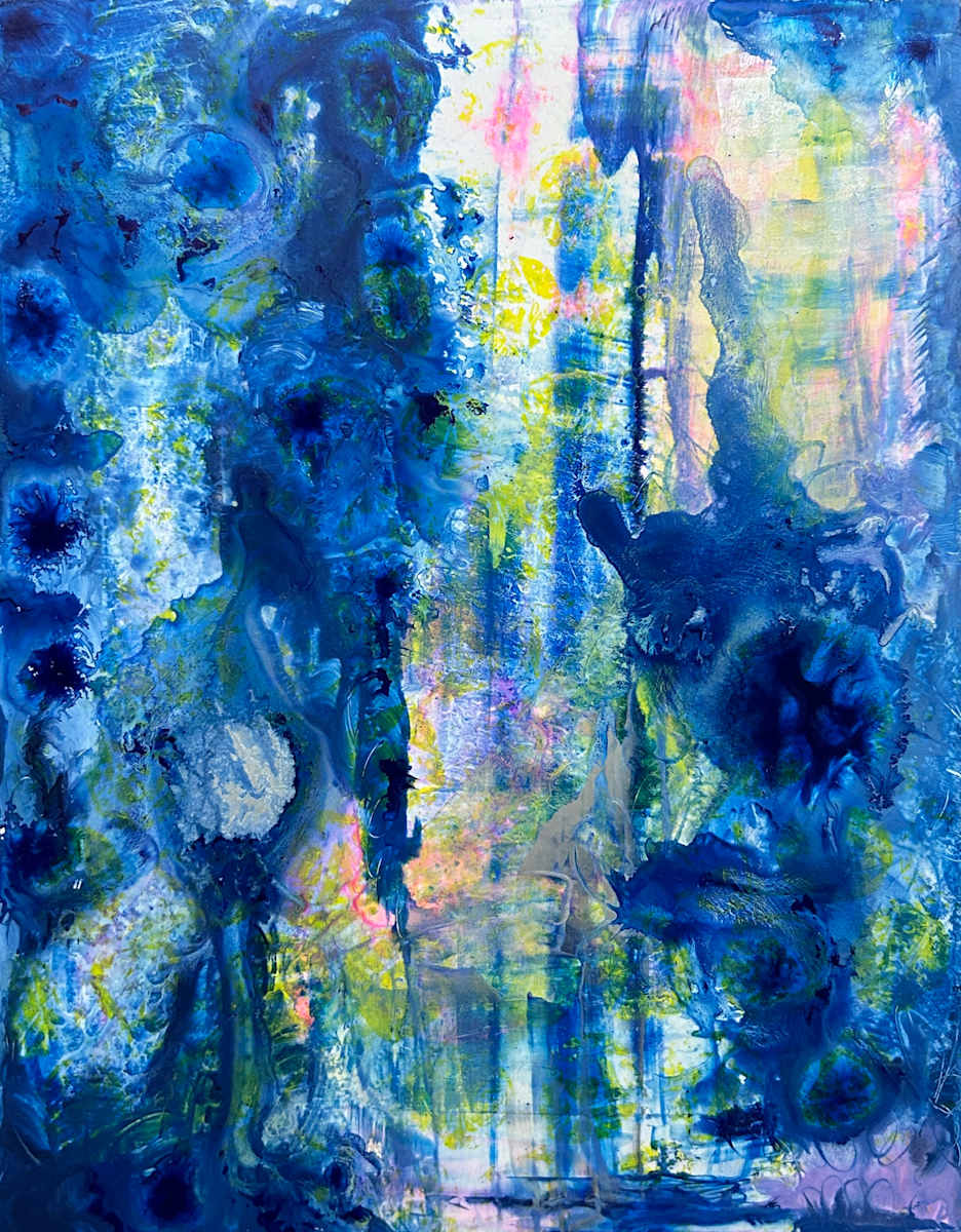 Belief by Precious Burger  Image: "Belief" is a 11 x 14" Framed Acrylic Painting on Cradle Board, part of the series, "Rise Up: A Story of Struggle and Hope Coexisting." 

Each painting in the series explores resilience, inspired by a song that helped the artist navigate through tough times. The lyrical inspiration for "Belief" comes from Blessing Offor's song, "Believe." 