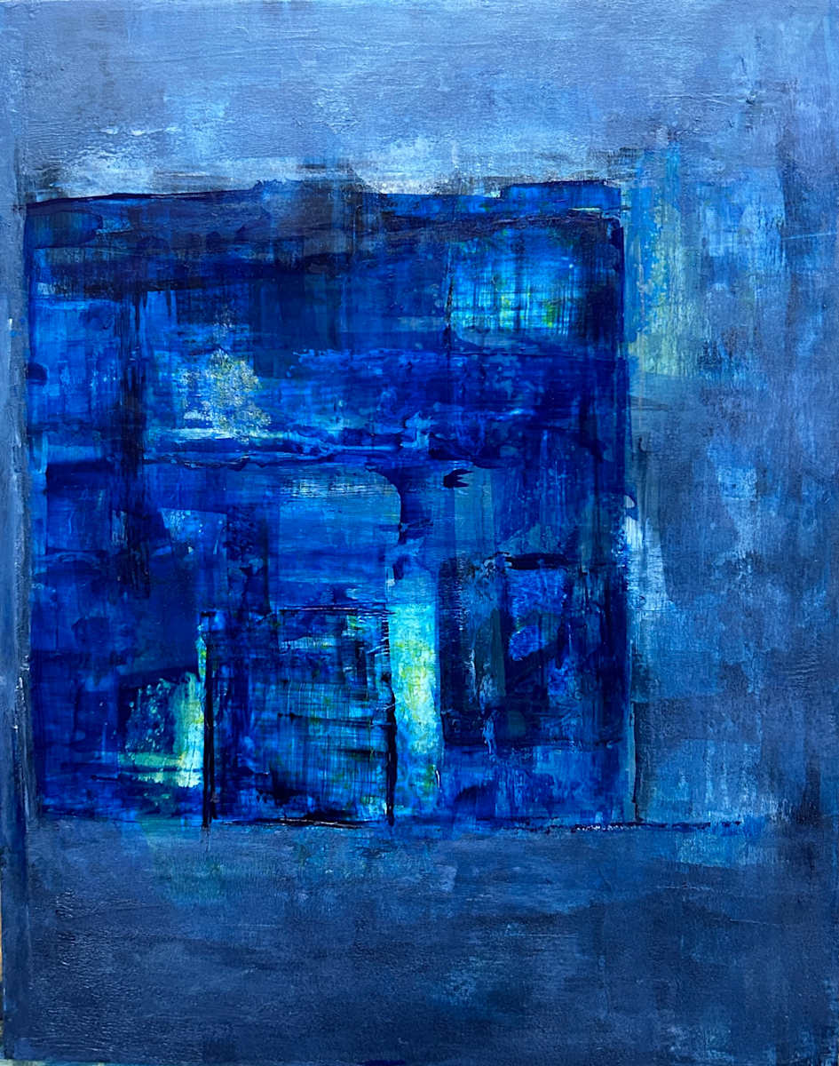 Beyond The Walls by Precious Burger  Image: Beyond the Walls" is a 11 x 14" Framed Acrylic Painting on Cradle Board, part of the series, "Rise Up: A Story of Struggle and Hope Coexisting." 

Each painting in the series explores resilience, inspired by a song that helped the artist navigate through tough times. The lyrical inspiration for "Beyond the Walls" comes from Ziggy Alberts' song, "I Believe."