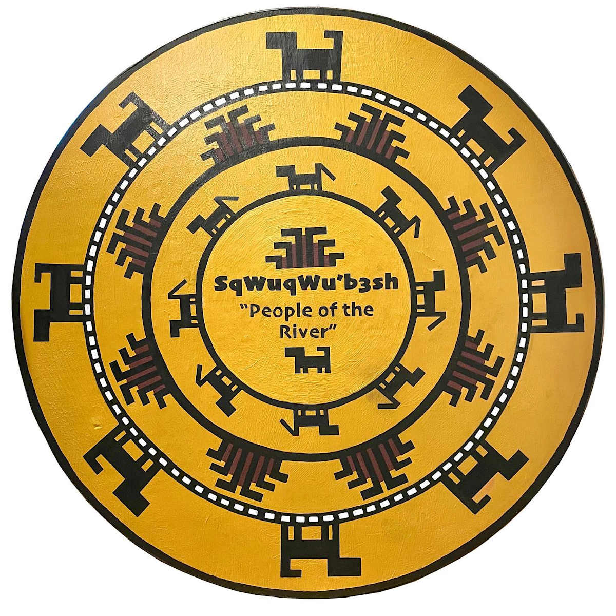 Skokomish Wooden Disk by Denise Emerson 