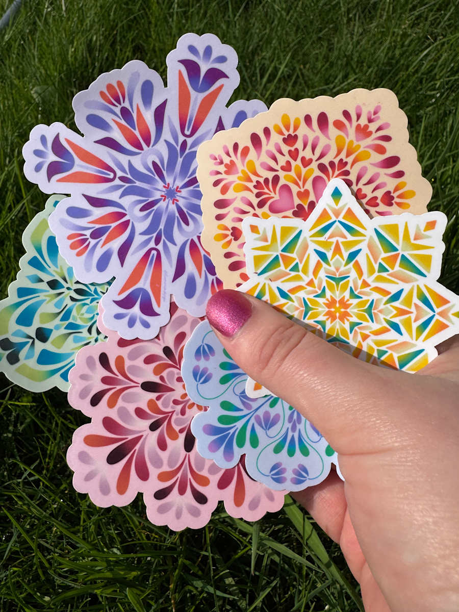 Custom Floral Design Stickers by Taylor Cameron 