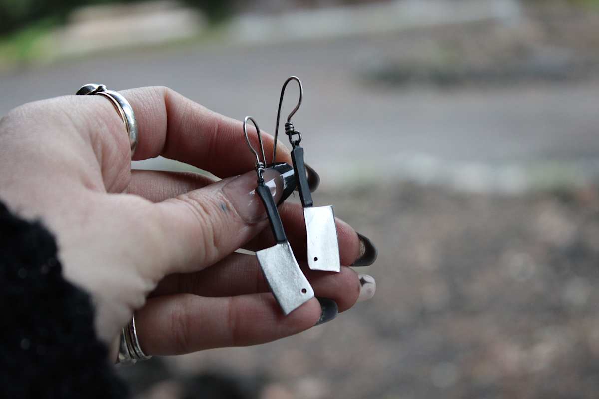 Butchers Knife Earrings by Raven Deidzikú 