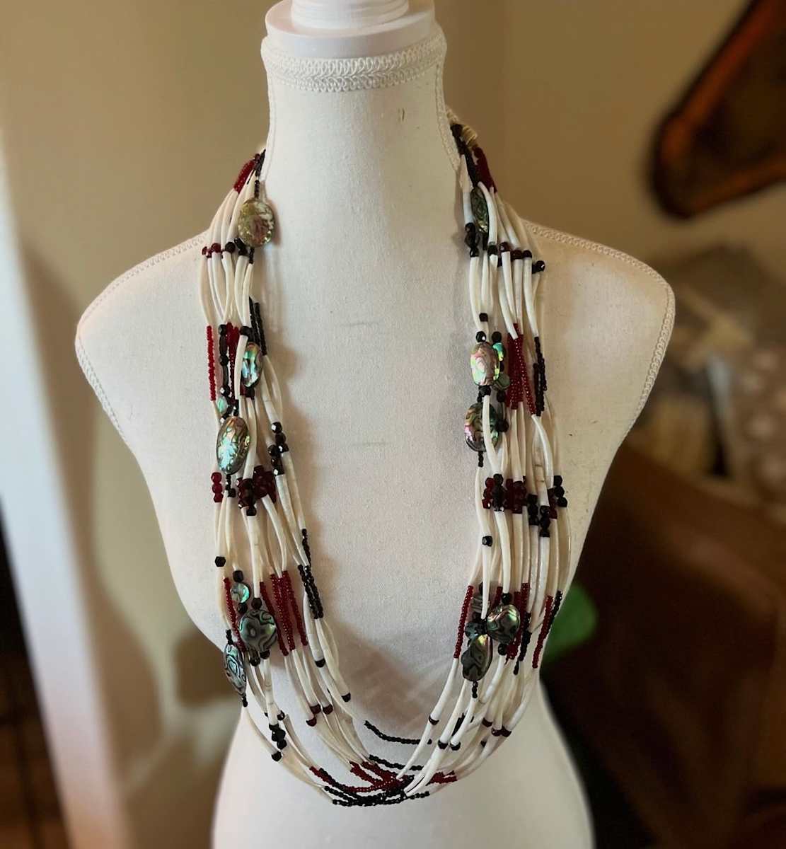 Dentalium Shell Necklace by Amber Poitras Hayward 