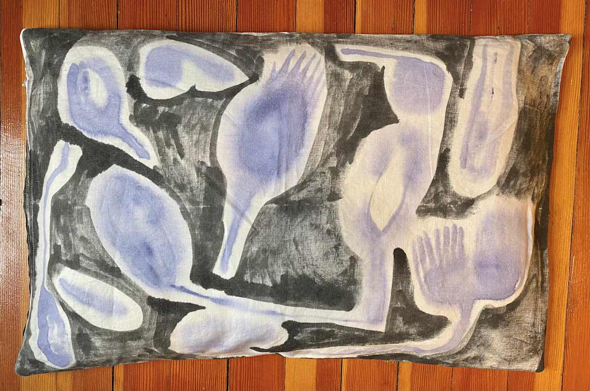 Fossils Black Pillow Cover by ELLEN MARIE BLAZICH 