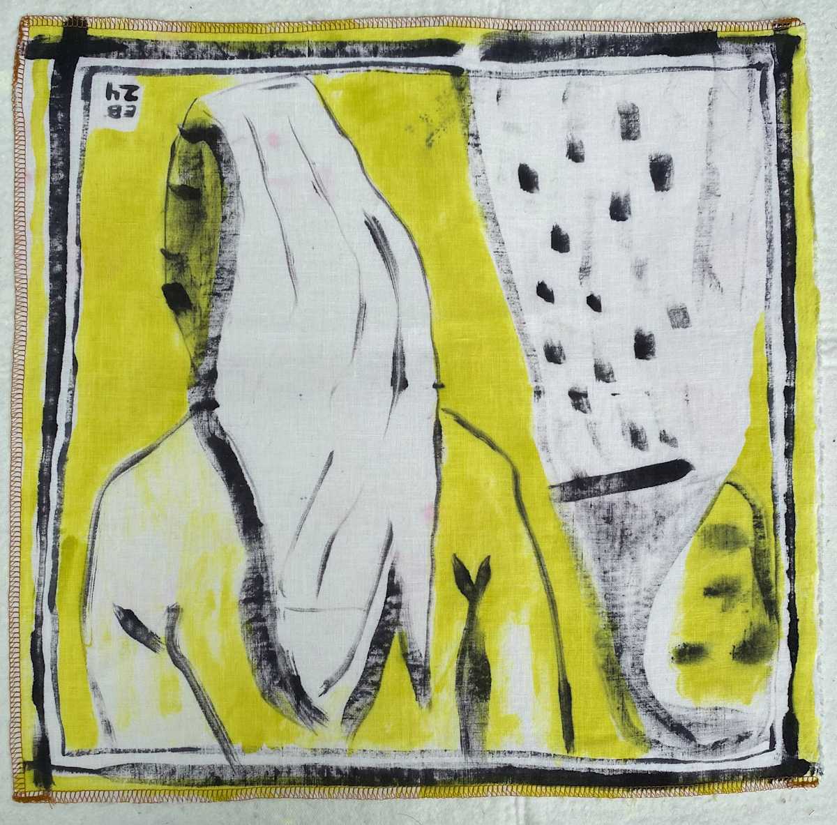 Two Figures Linen by ELLEN MARIE BLAZICH 