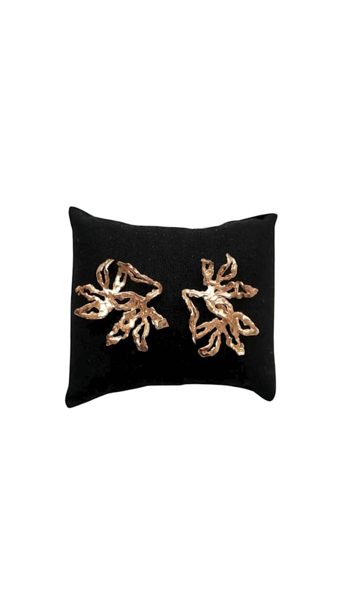 BAGATELLE Gold Flower drop earrings by Rita GOBIN  Image: BAGATELLE Gold Flower drop earrings