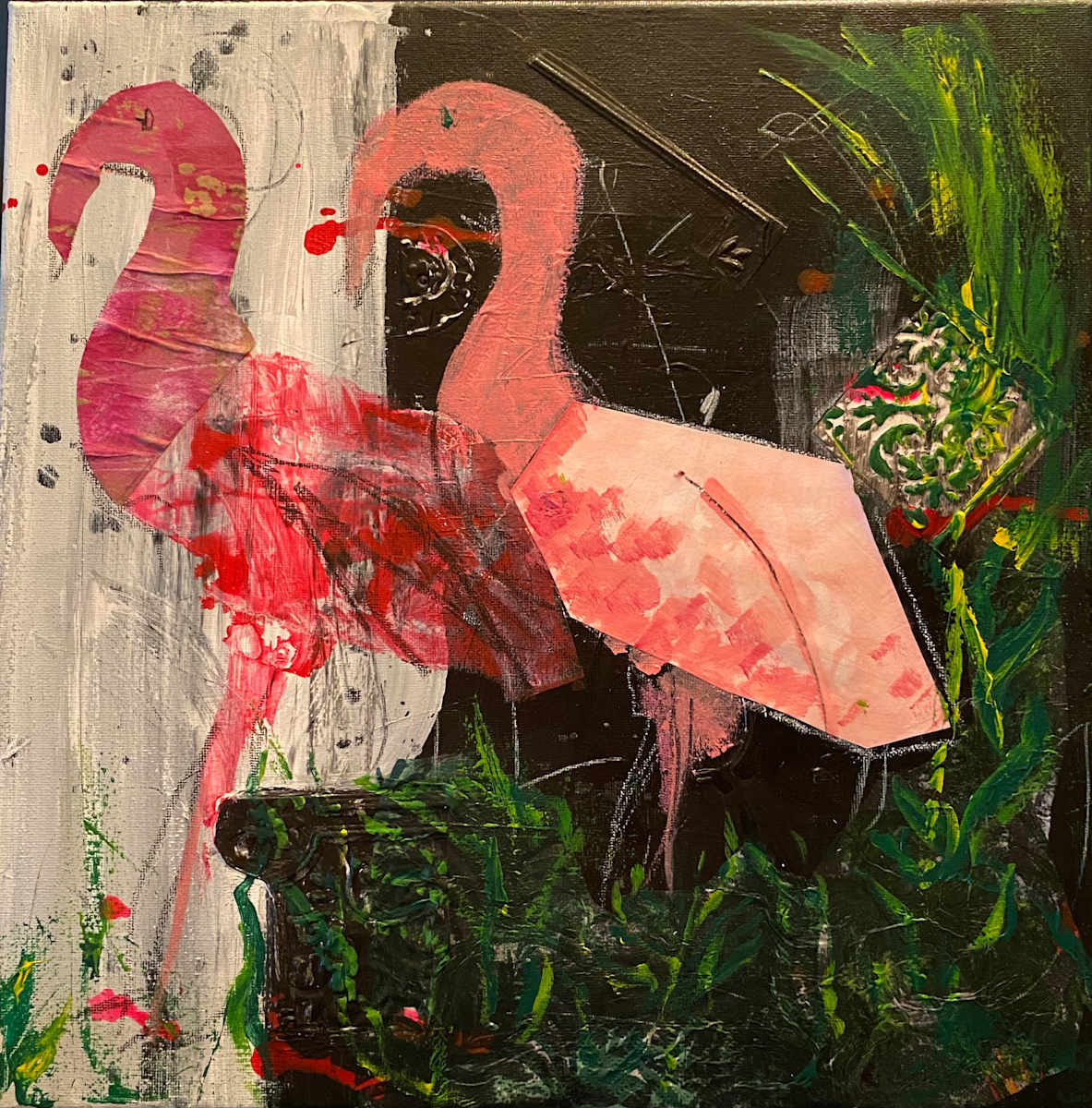 Flamingos by Phyllis Frazer-Mayer 