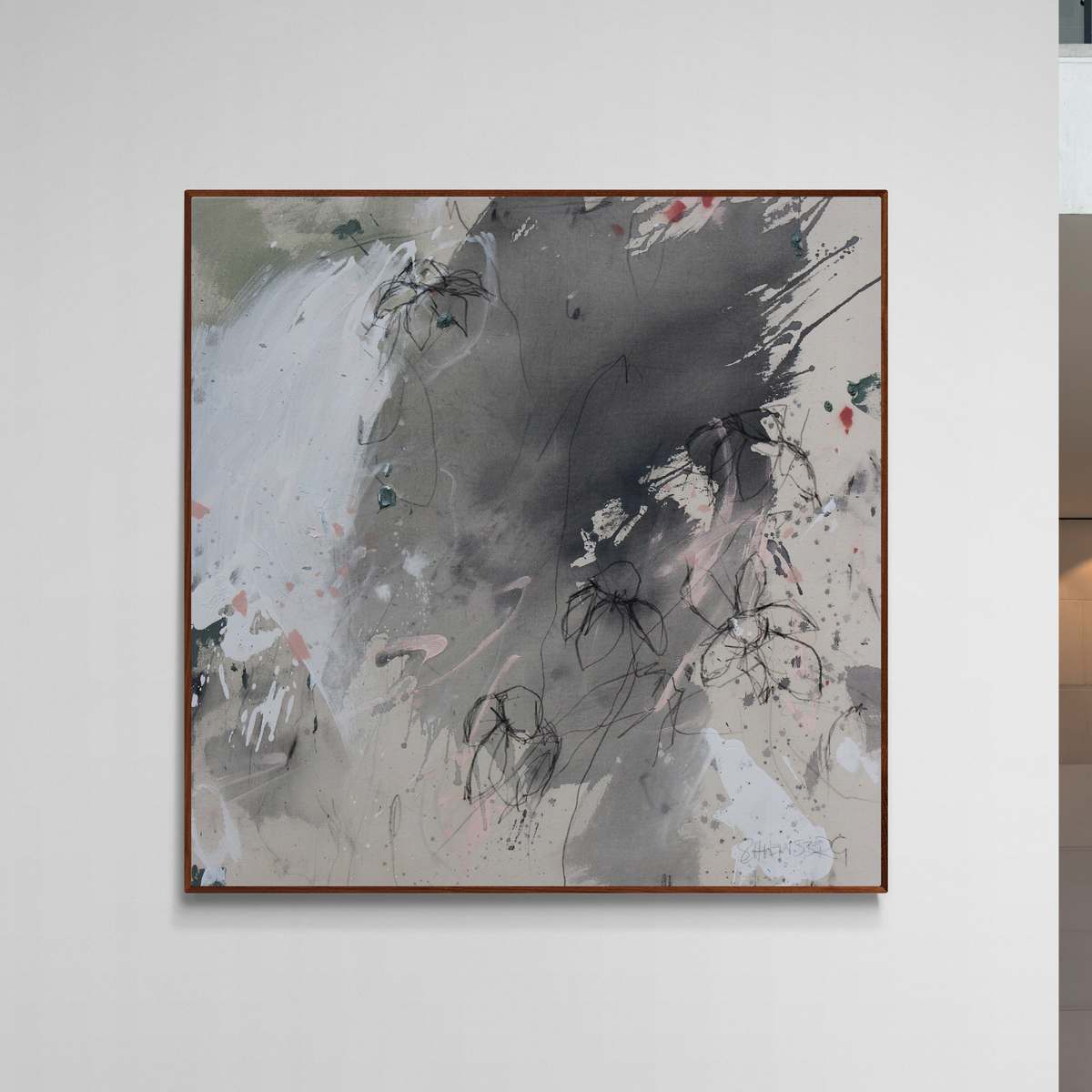 DELICATE PLAY OF LINES (CONEFLOWER) by Daniela Schweinsberg  Image: Installation view
