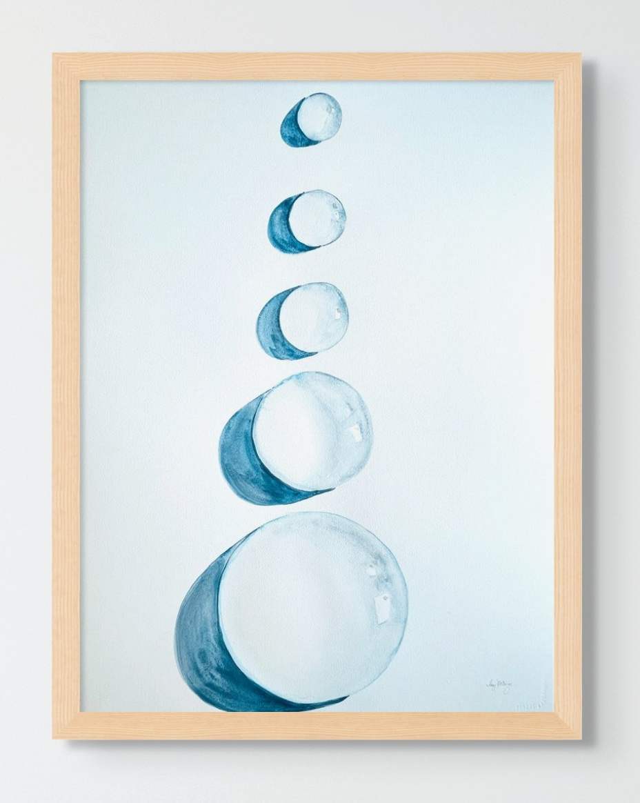 Spheres of Influence by Tracy McCarty  Image: Gallery framed in a natural wood frame