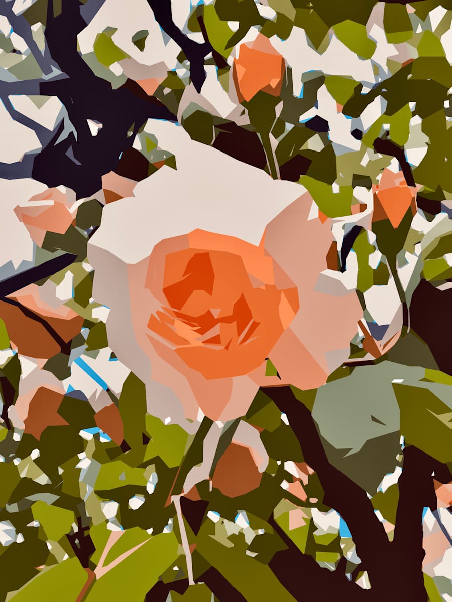 Peach Rose in Foliage by Marni Rothman 