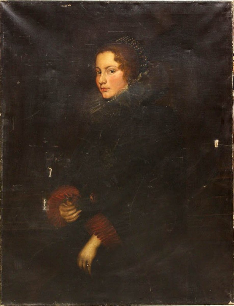 Continental School (20thC), Portrait of Marchesa Spinola after Van Dyck, Oil on Canvas. 