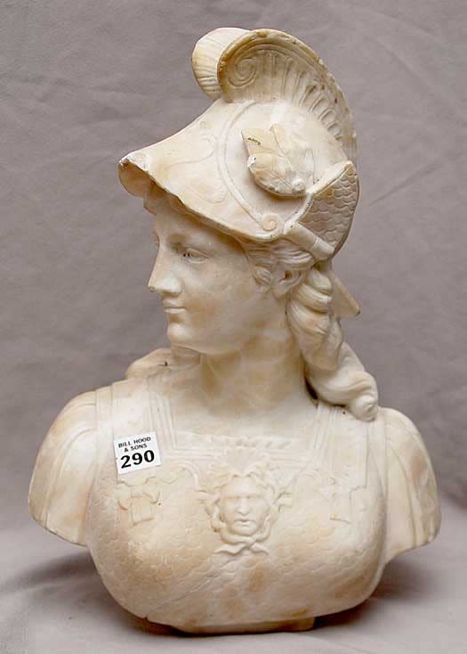 Italian School, Grand Tour Marble Bust of Athena, 19th Century 