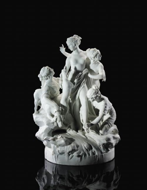 After Louis-Simon Boizot, Diana the Huntress in Biscuit Porcelain 