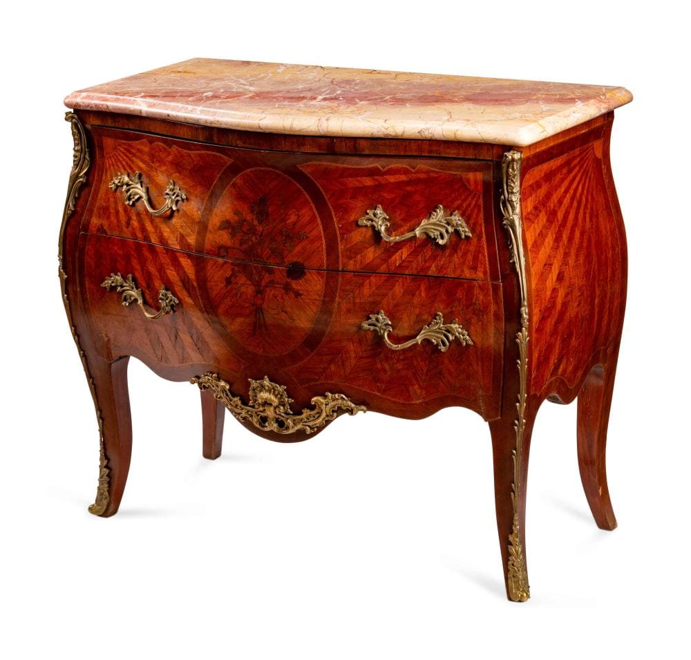 French Louis XV-style Fruitwood Commode with Ormolu Mounts, 19thC 