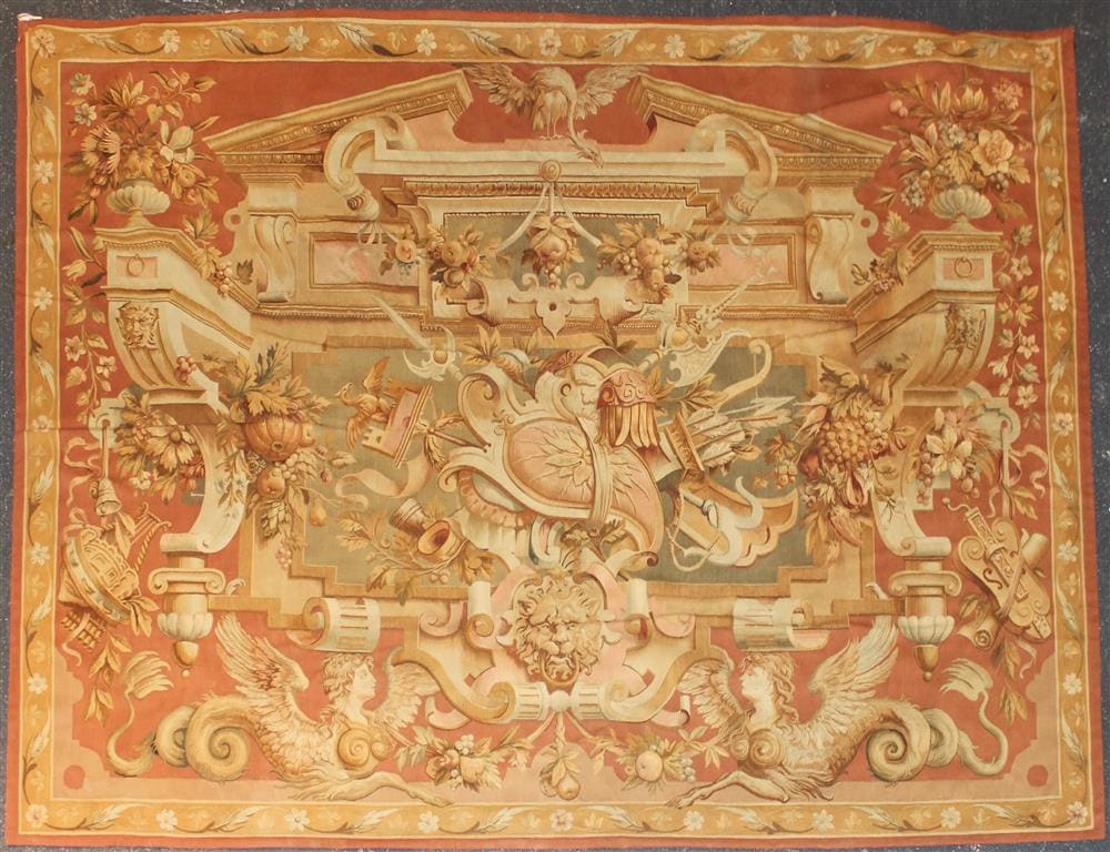 French Aubusson Armorial Tapestry, 19thC 