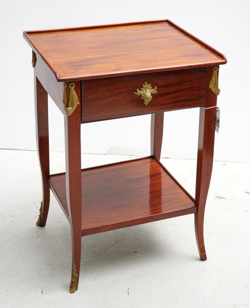 French Mahogany Side Table with Drawer and Ormolu Mounts, 19thC 