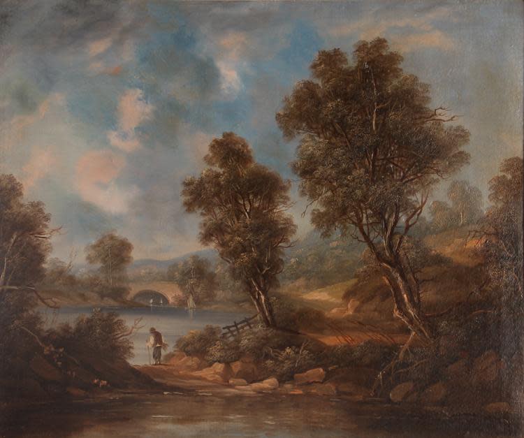 English School, Landscape with a River and Bridge 