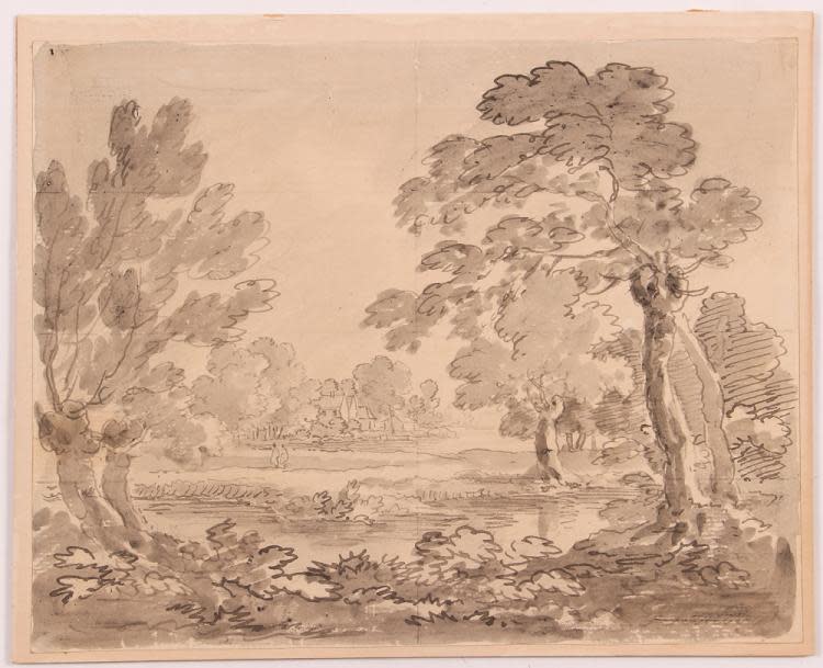 Edmund Becker (British d. 1800), Landscape Drawing 