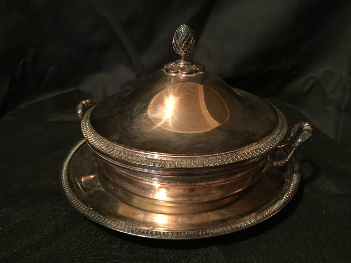 French, Empire Style Silver Plated Vegetable Tureen 