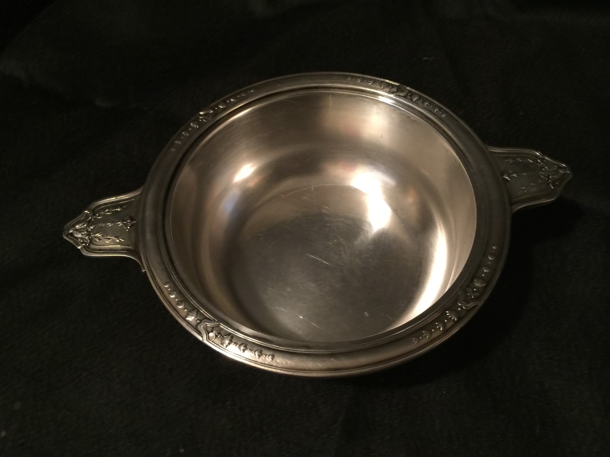 Ercuis, Silver Plated Handled Ecuelle 