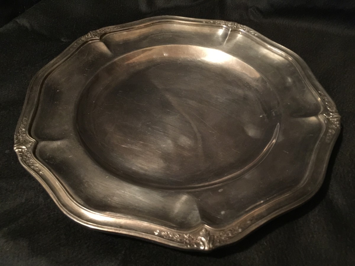 Ercuis, Silver Plated Round Serving Tray 