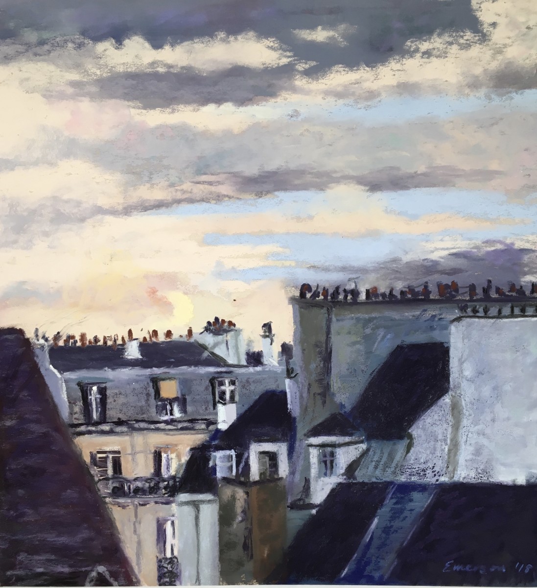 Sunset On the Rue de Pontoise, Paris 5 by Anne Emerson 