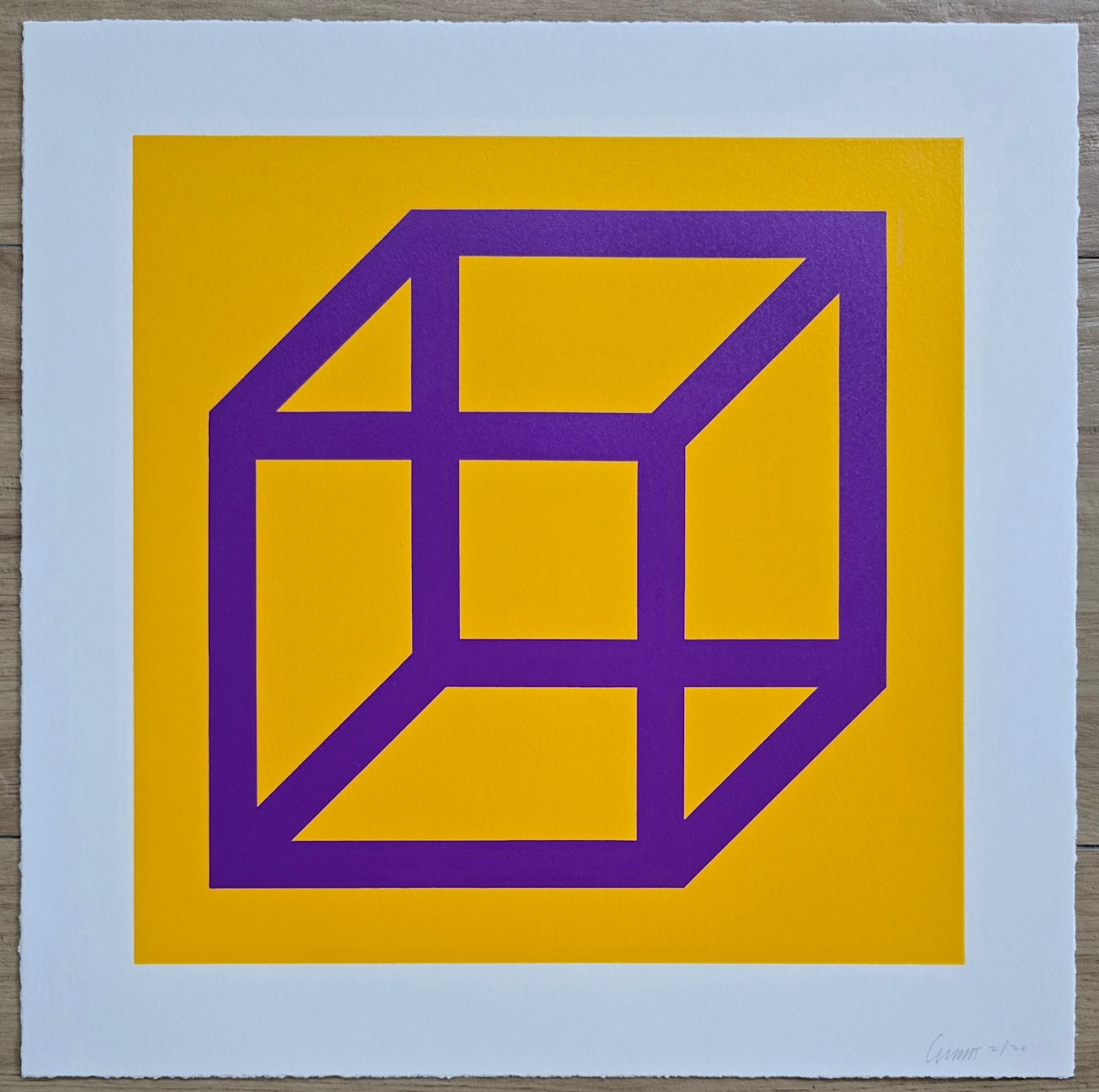Open Cube in Color on Color #6 by Sol LeWitt 