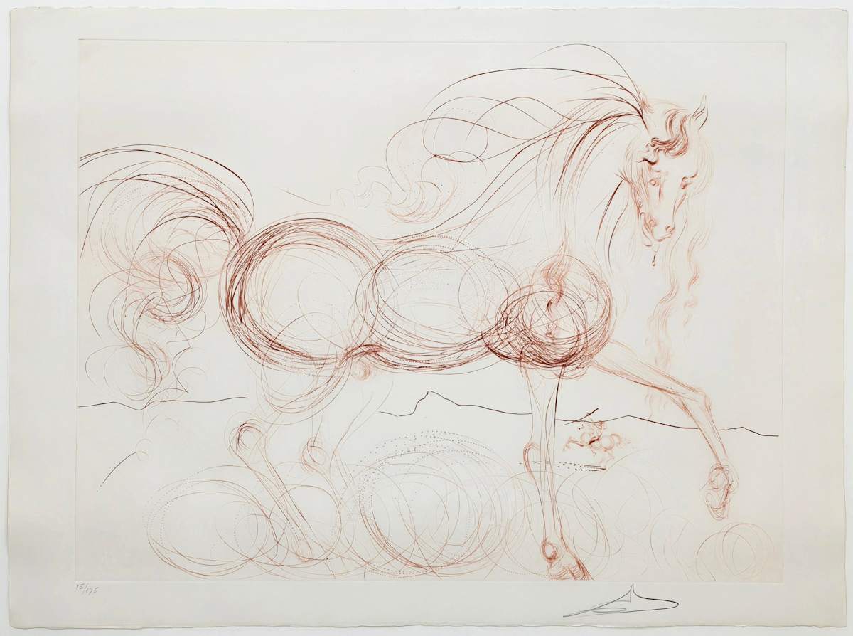 Homage to the Horse (The White Stallion) by Salvador Dalí, Image 4.