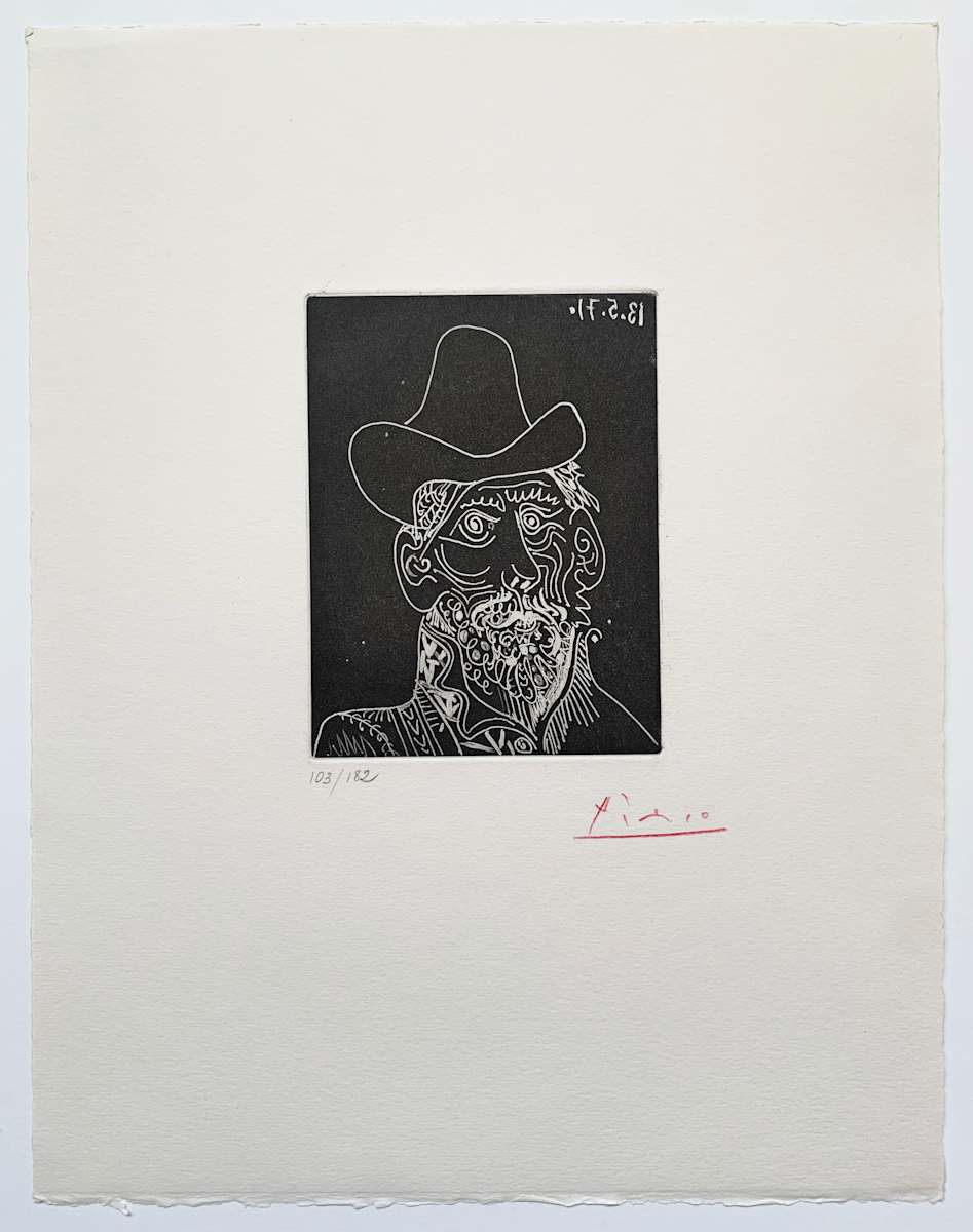 Buste d'homme barbu au Chapeau by Pablo Picasso 