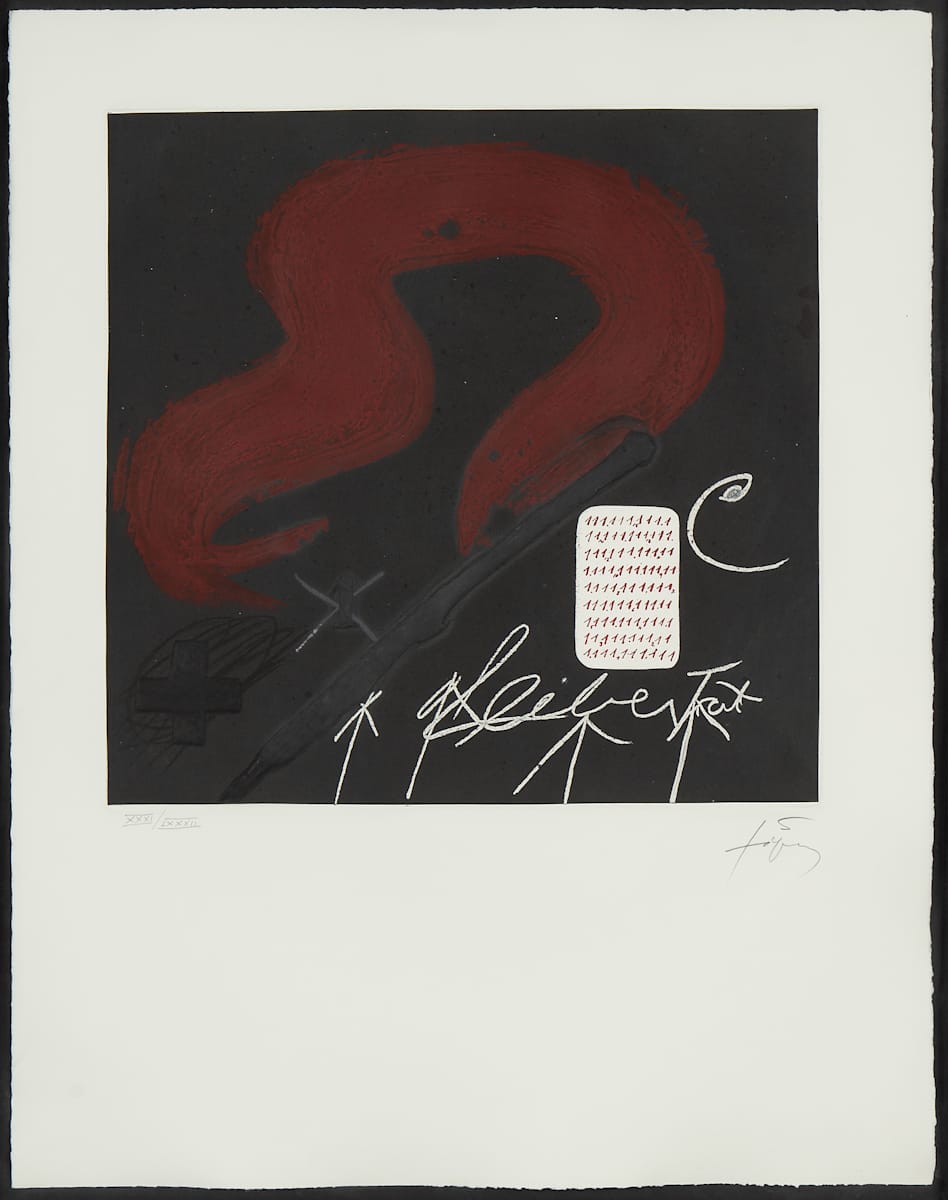 Cinta Roja  (U no és Ningú) by Antoni Tàpies 