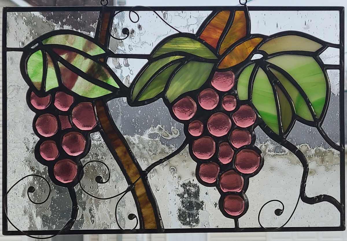 Double Cluster Grapes - Horizontal by Wendling Glass Creations 