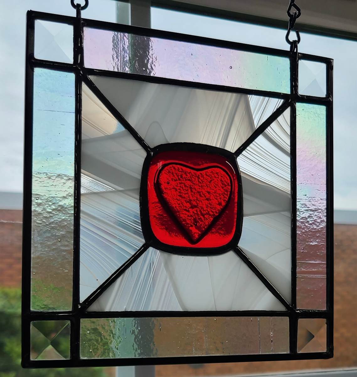 Red Heart Kiln Carve by Wendling Glass Creations 