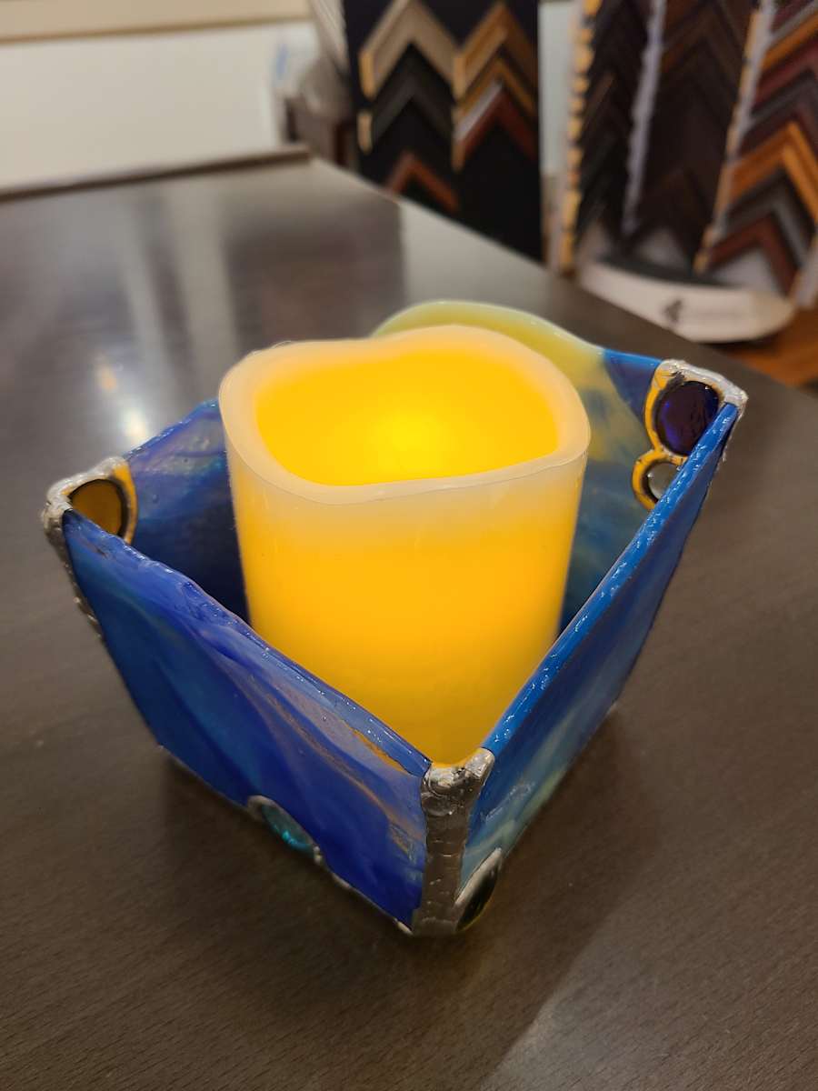 Blue Candle Votive by Wendling Glass Creations 