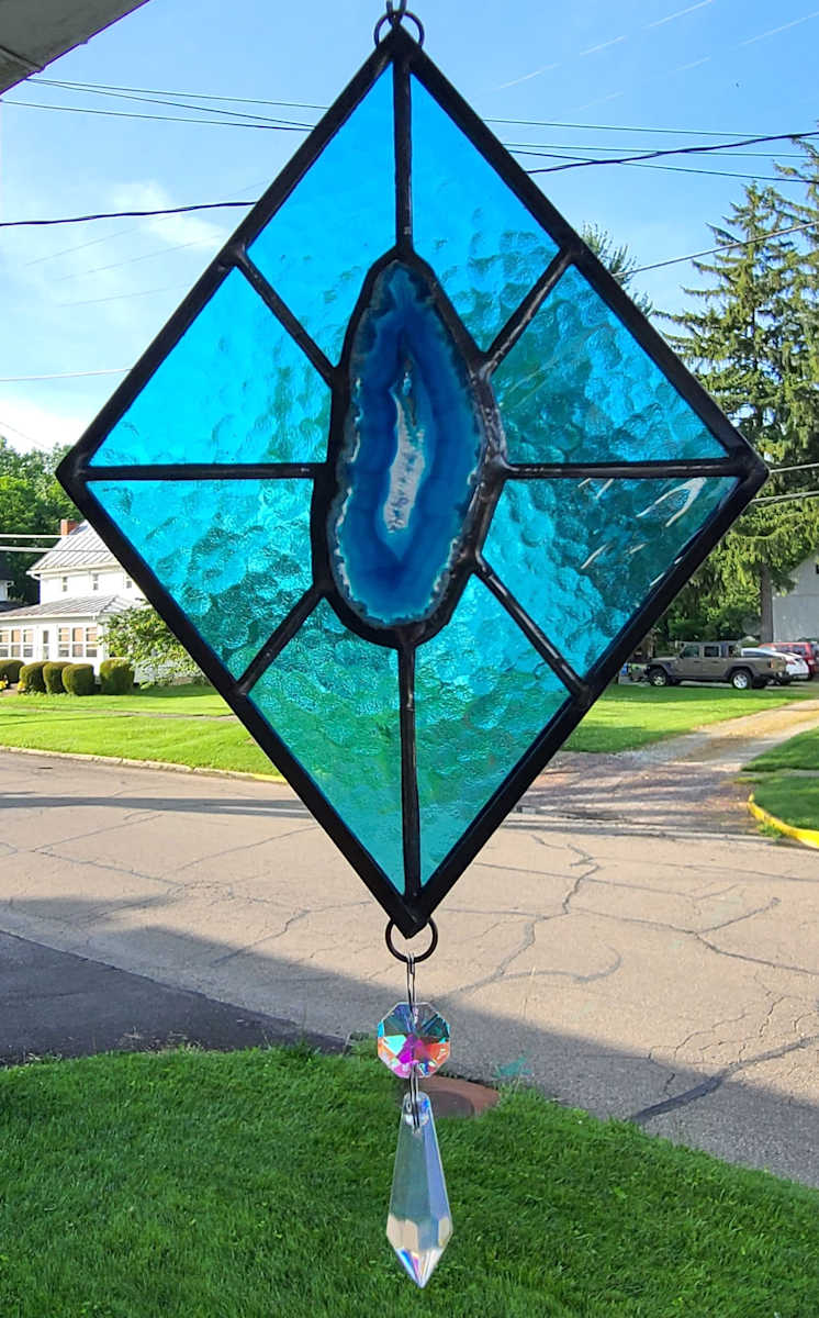 Agate Geode Panel - Blue by Wendling Glass Creations, Image 4.
