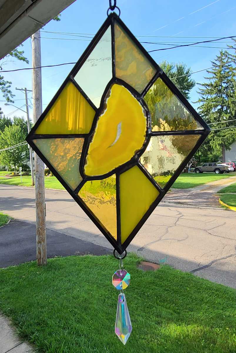 Agate Geode Panel - Yellow by Wendling Glass Creations, Image 2.