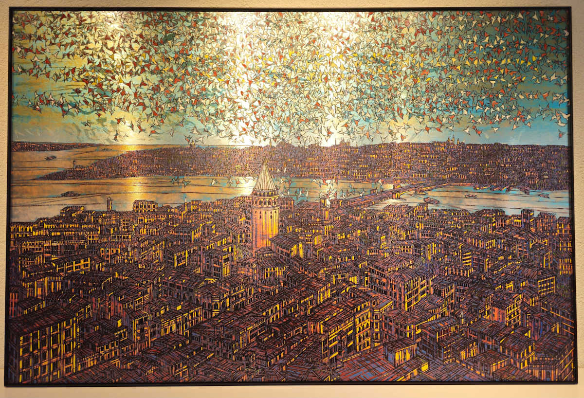Galata ve Kuşlar Giclee Islak İmzalı, 2025, Yeni (Sertifikalı) by Devrim Erbil 