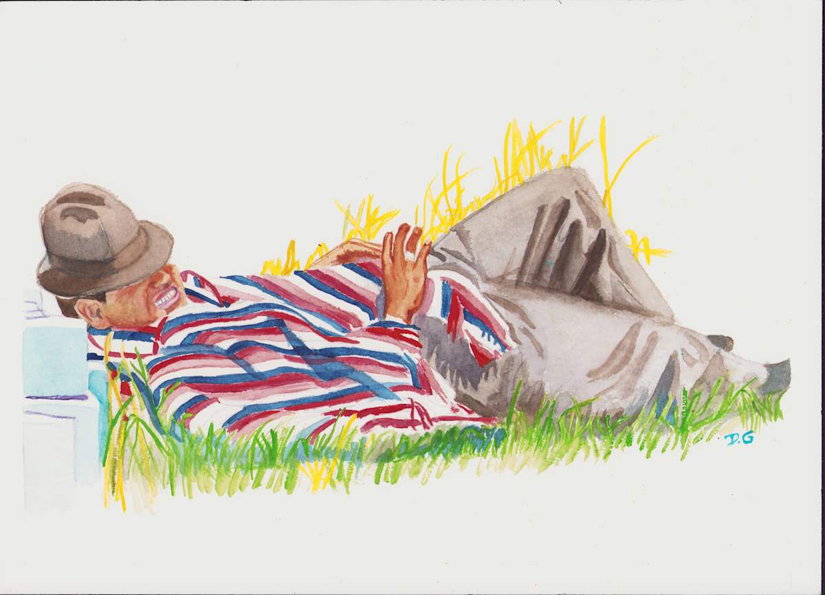 Reclining Indigenous man by Daniela Godoy, Image 1.