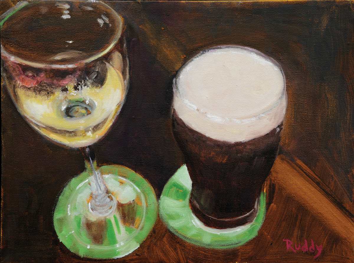 A Guinness and a Chardonnay by Sally Ruddy, Image 1.
