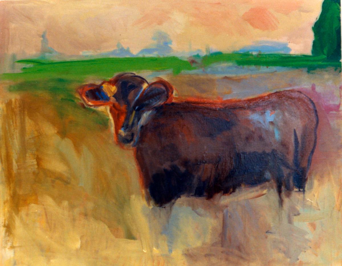Cow in October Sun by Sally Ruddy 