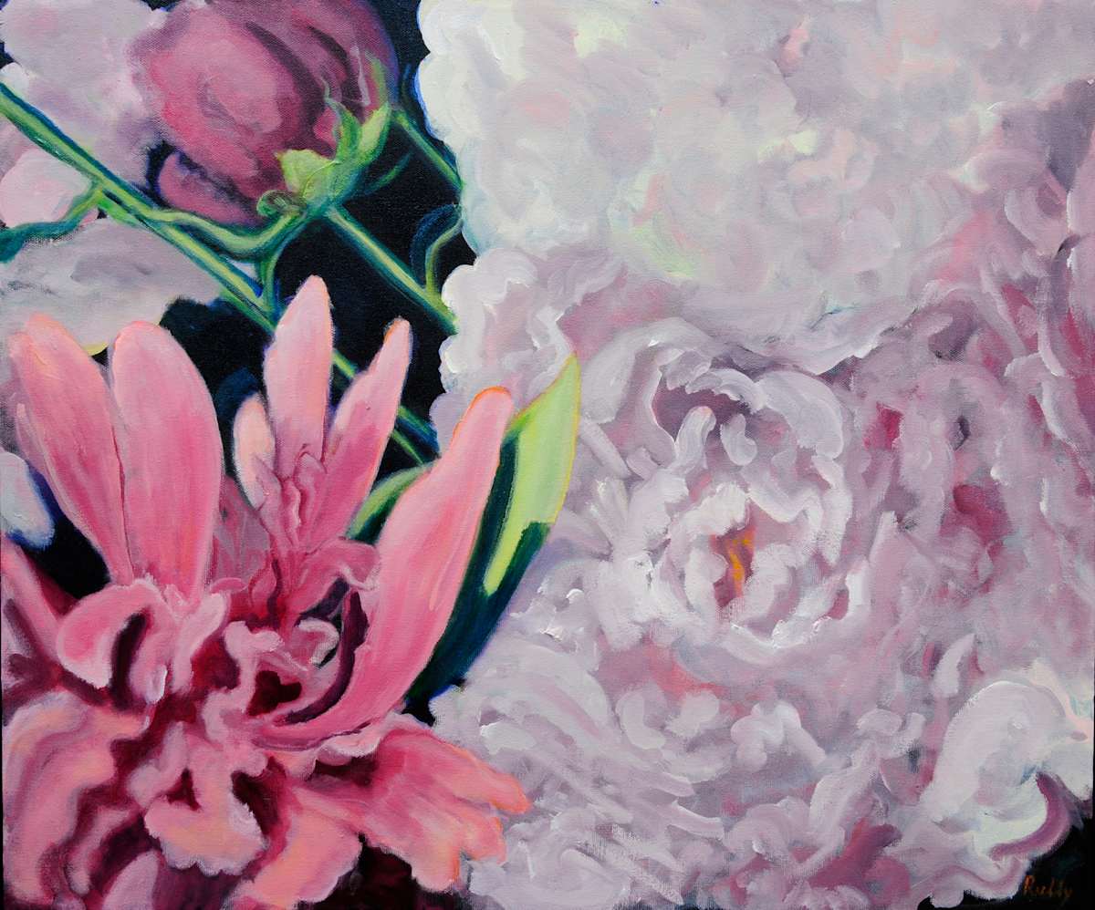 Pink Peonies by Sally Ruddy, Image 1.