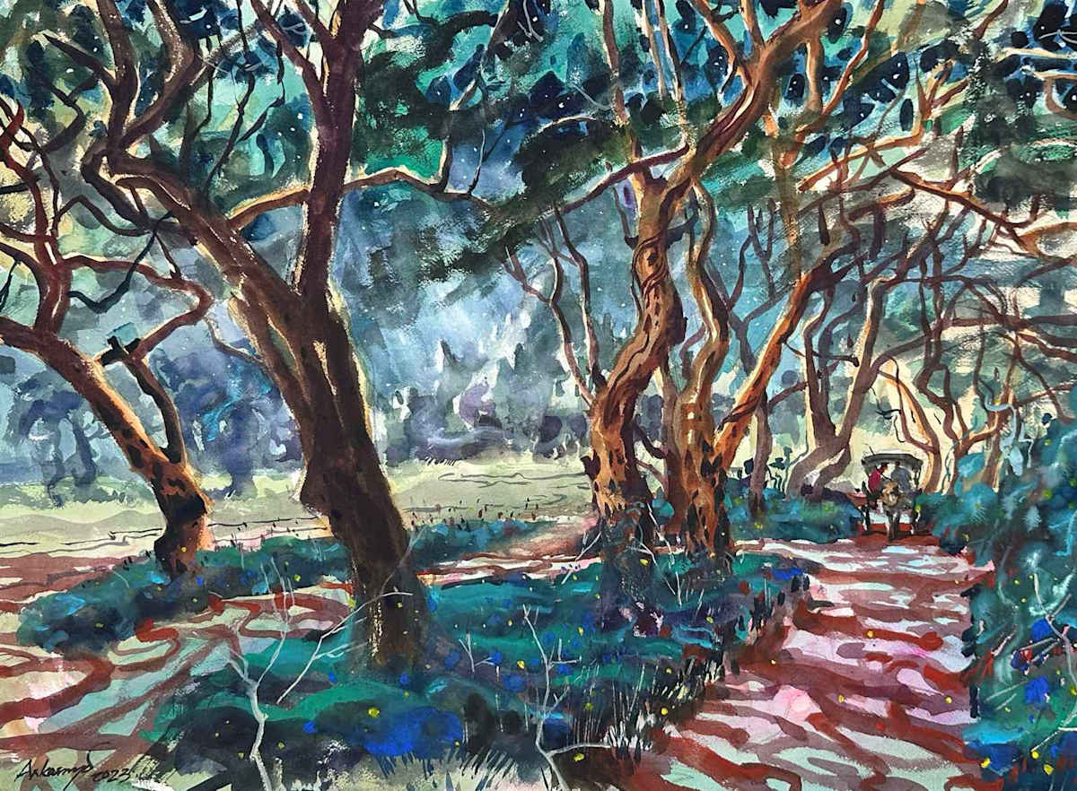 Moonlit Path of Bagan by ARKAR MYO 