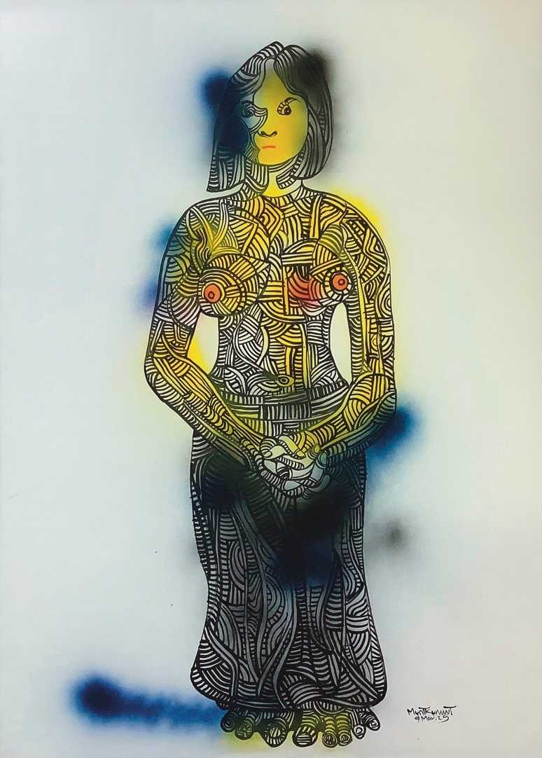 Figure with Clasped Hands (2025) by Myat Kyawt, Image 6.