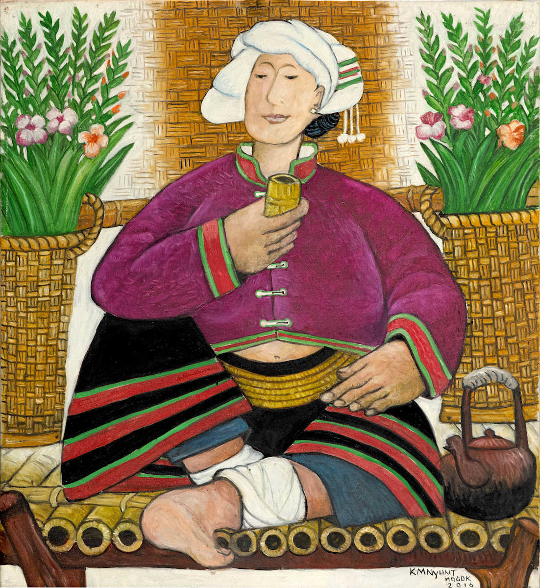 Flower Vender by K.M. Nyunt (Mogok), Image 2.