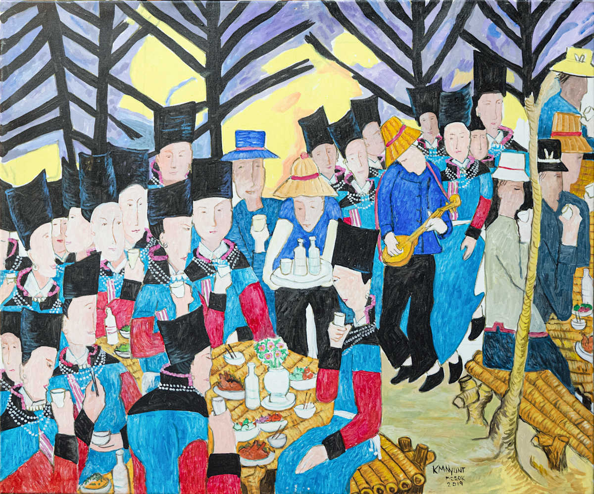 Artist at Lisu New Year Dinner by K.M. Nyunt (Mogok) 