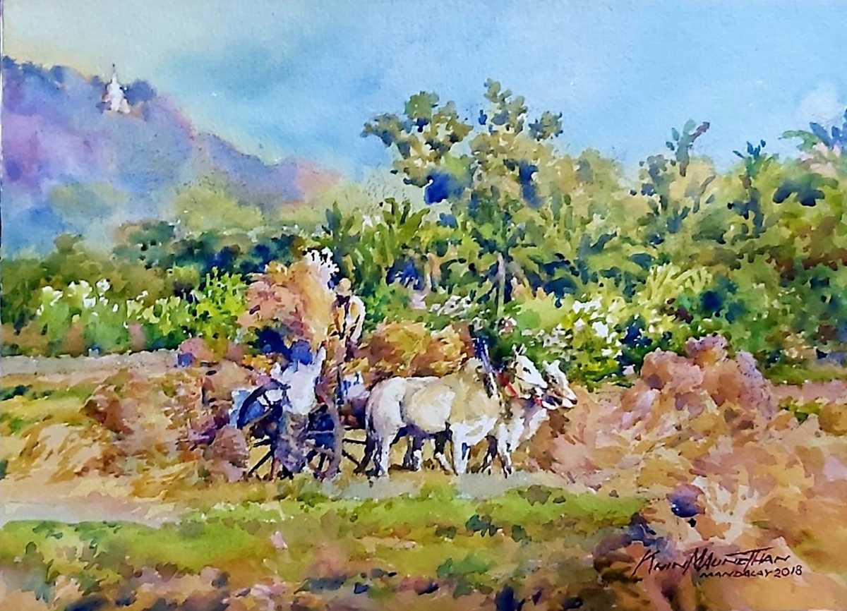 ကောက်လှိုင်းသိမ်းချိန် by Khin Mg Than ,U(Mandalay), Image 1.