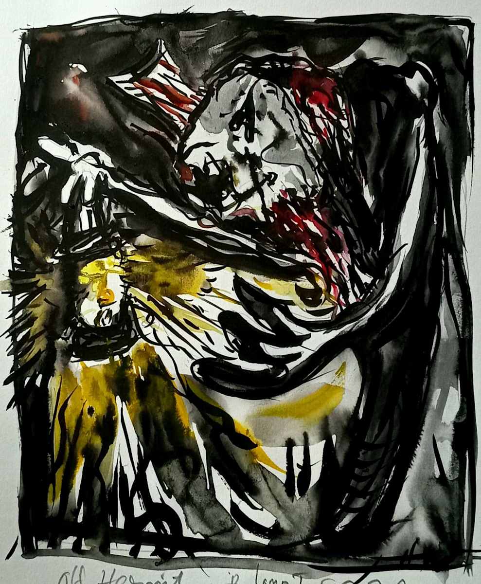 Old Hermit with Lamp by Kaung Su 