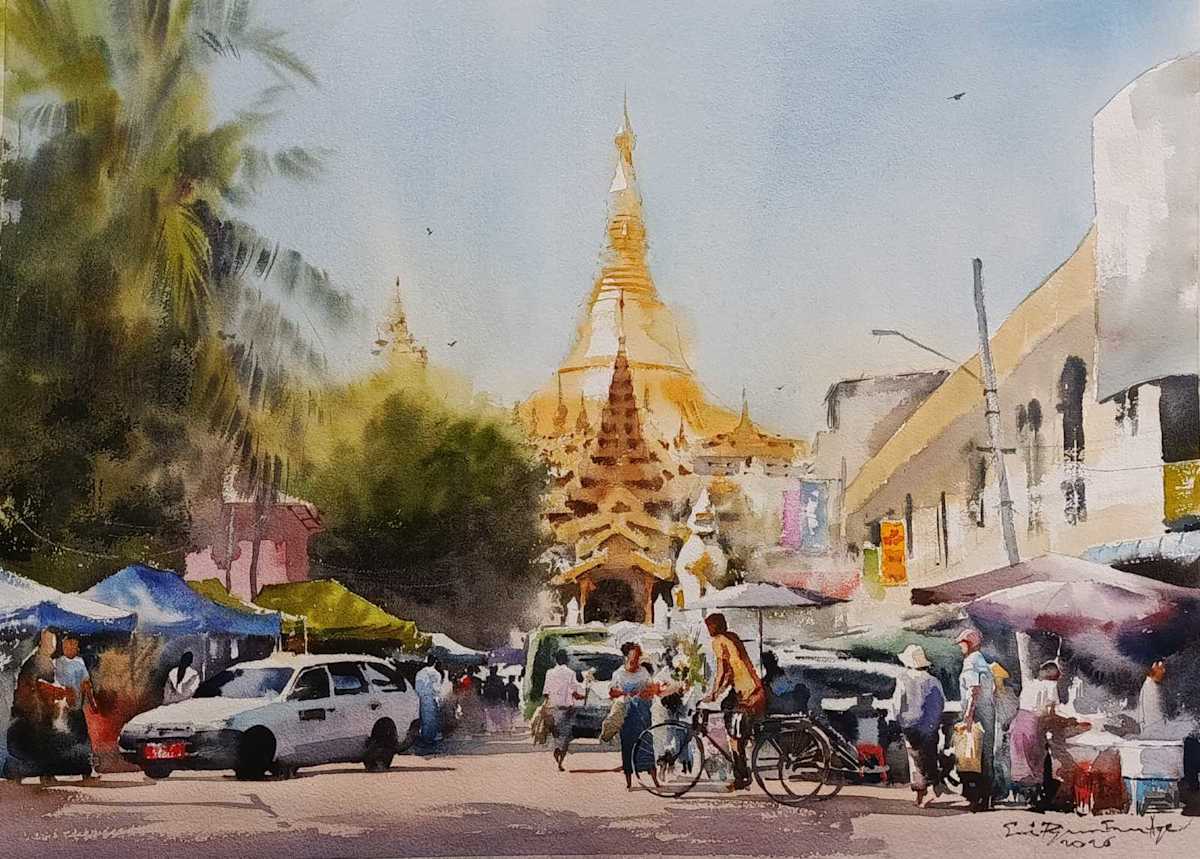 Shwedagon from Bagan Market by Sai Pyae Sone Aye, Image 4.